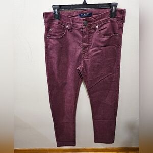 Fidelity Maroon Pockets Skinny Straight Holiday Jeans Denim Size 28 Tall